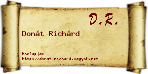 Donát Richárd névjegykártya